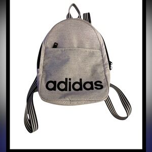 Adidas Small Mini backpack Light gray Adjustable straps Pockets Zip closure